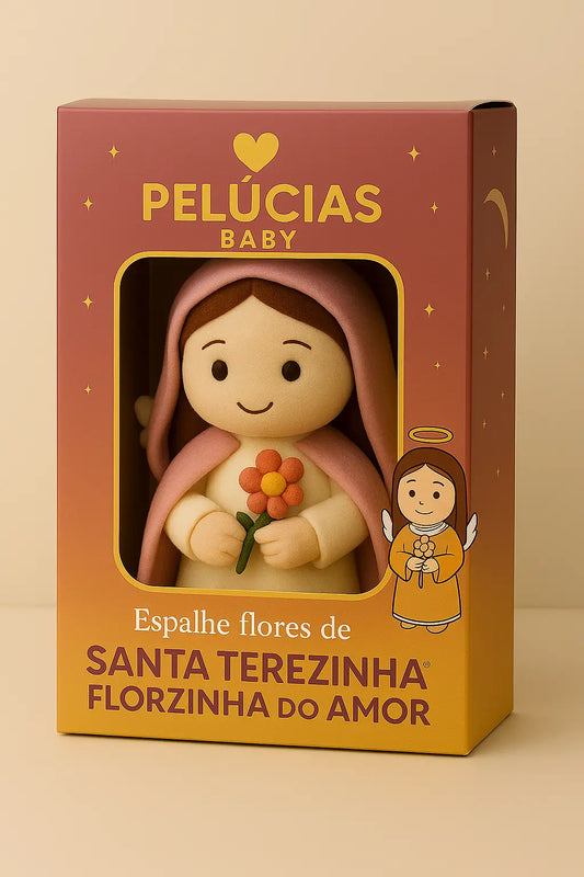 🌷 Pelúcia Santa Terezinha — Florzinha do Amor 42CM