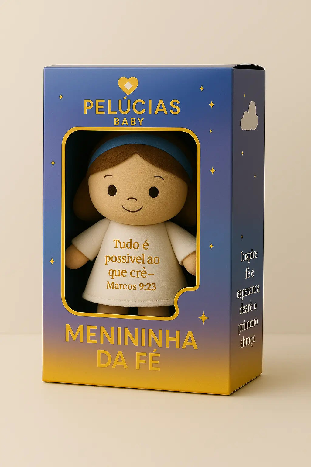 ✨ Pelúcia Menininha da Fé – Pelúcias Baby (42 cm) ✨
